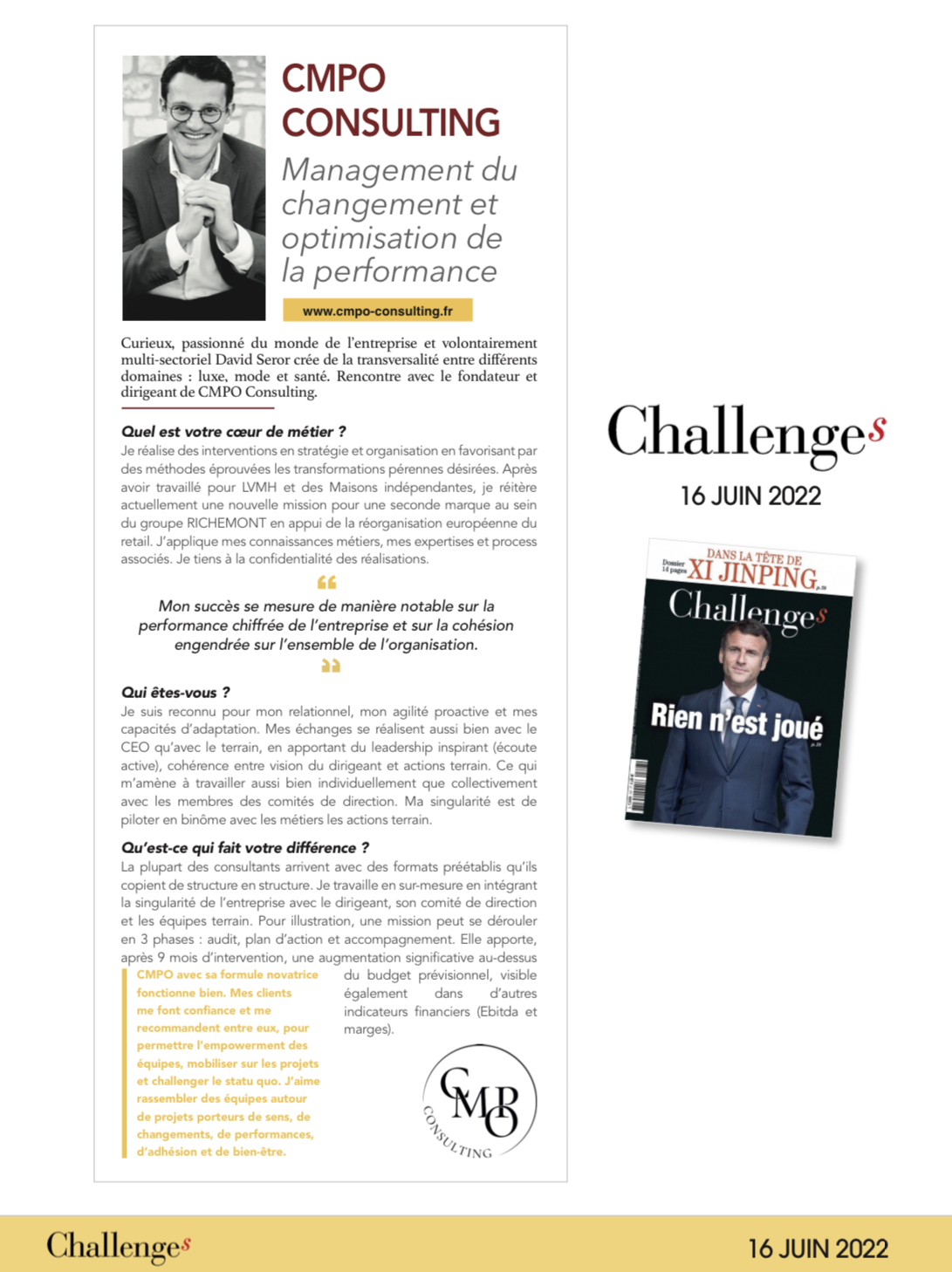 CMPO CONSULTING - Magazine Challenges
